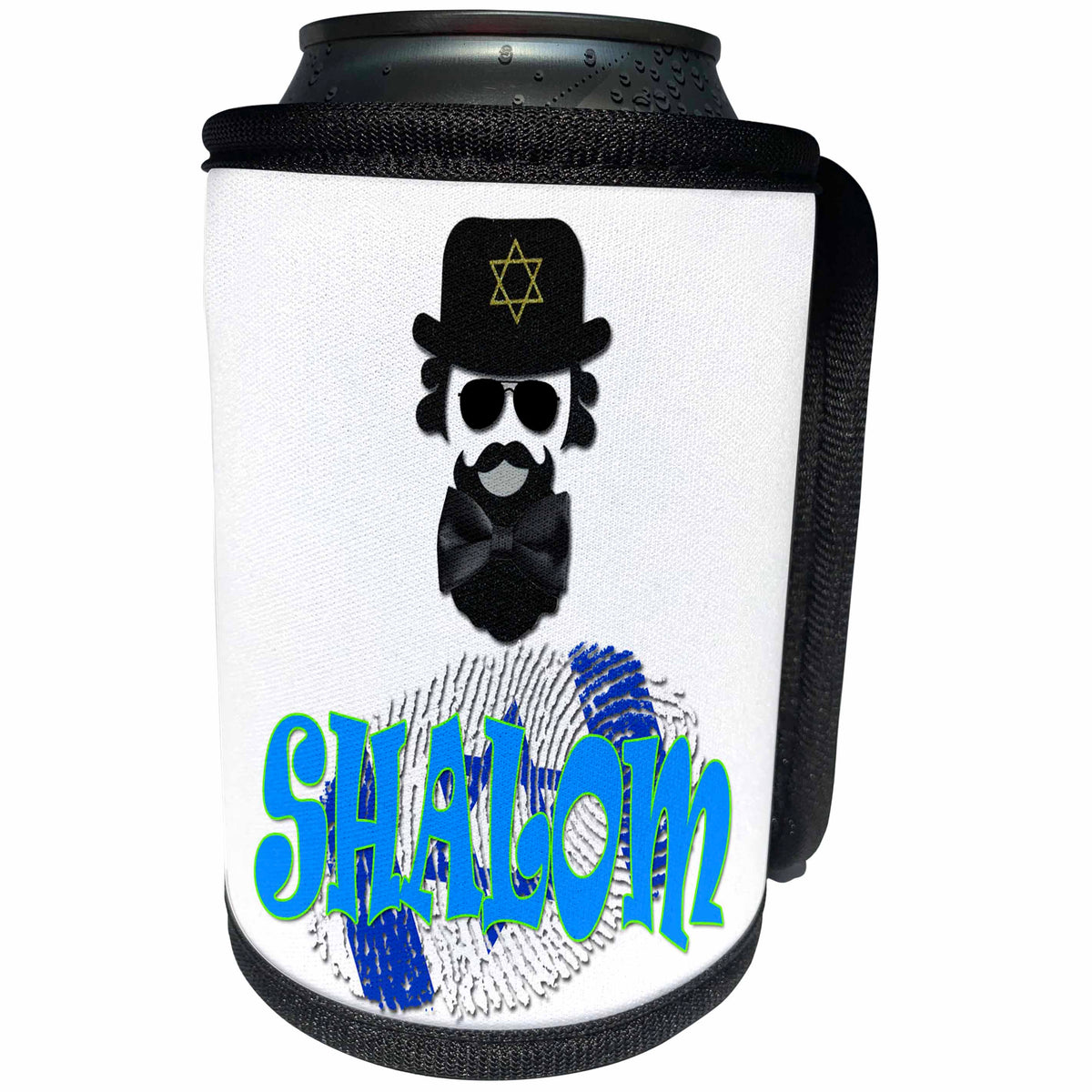 3dRose RinaPiro - Jewish Quotes - Shalom. Hello. Popular Jewish saying. - Can Cooler Bottle Wrap (cc_218207)