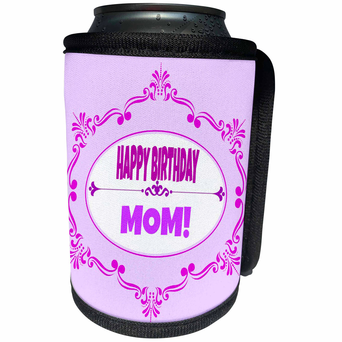 3dRose RinaPiro - Birthday Quotes - Happy Birthday Mom. Popular design. Pink. - Can Cooler Bottle Wrap (cc_218209)