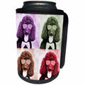 3dRose RinaPiro - Dogs - Cool Poodle wearing sunglasses and bow tie. Purple. Green. Brown. Red. - Can Cooler Bottle Wrap (cc_218221)