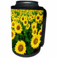 3dRose RinaPiro - Flowers - Sunflower field. Yellow flowers. Popular image. - Can Cooler Bottle Wrap (cc_218239)