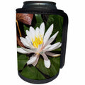 3dRose RinaPiro - Flowers - White water lily flower. Popular image. - Can Cooler Bottle Wrap (cc_218243)