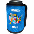 3dRose Beverly Turner Moving to - United States Map, Moving to Texas with a Heart and Car with Luggage - Can Cooler Bottle Wrap (cc_218260)