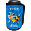 3dRose Beverly Turner Moving to - United States Map, Moving to California, Heart and Car with Luggage - Can Cooler Bottle Wrap (cc_218279)