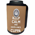 3dRose Russ Billington Designs - Keep Calm and Carry On Drink Tea- Have a nice Cuppa British Humor - Can Cooler Bottle Wrap (cc_219235)