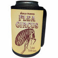 3dRose Russ Billington Designs - World Famous London Flea Circus on tonal ochre background - Can Cooler Bottle Wrap (cc_219245)