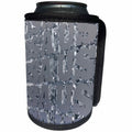 3dRose Perkins Designs USA - USA Chrome features patriotic USA text in repetitive and reflecting chrome display - Can Cooler Bottle Wrap (cc_21926)