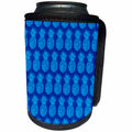 3dRose Russ Billington Patterns - Cool Tropical Pineapple Pattern in two tone Blue - Can Cooler Bottle Wrap (cc_219264)