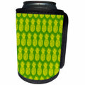3dRose Russ Billington Patterns - Cool Tropical Pineapple Pattern in Green and Yellow - Can Cooler Bottle Wrap (cc_219267)