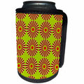 3dRose Russ Billington Designs - Optical Illusion of Rotating Wheels in Red White and Green - Can Cooler Bottle Wrap (cc_219268)