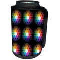 3dRose Perkins Designs Cities And Structures - Honeycomb Spectrum shows stylized burst of light through prism into honeycomb - Can Cooler Bottle Wrap (cc_21927)