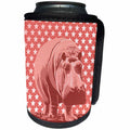 3dRose Russ Billington Designs - Quirky Pink Hippo over Pink and White Tonal Stars Pattern - Can Cooler Bottle Wrap (cc_219283)