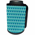 3dRose Russ Billington Patterns - Pretty Aqua and Blue Seahorses on Waves Pattern - Can Cooler Bottle Wrap (cc_219298)