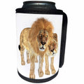 3dRose Boehm Graphics Animal - Male and Female Lion Couple - Can Cooler Bottle Wrap (cc_220938)