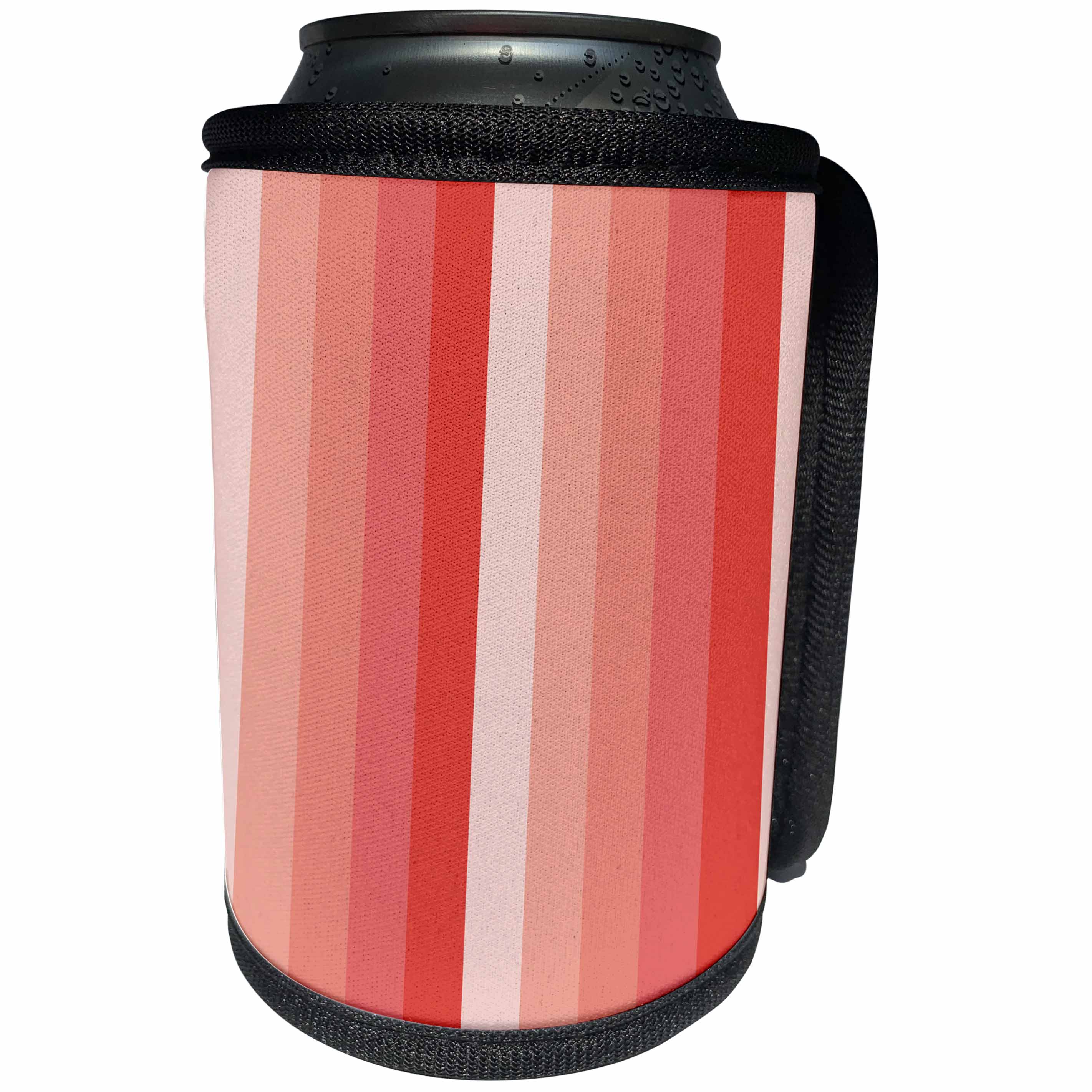 3dRose TNMGraphics Stripes - Stripes in Coral - Can Cooler Bottle Wrap (cc_221369)