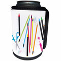 3dRose TNMGraphics School - Print of School Supplies - Can Cooler Bottle Wrap (cc_221383)