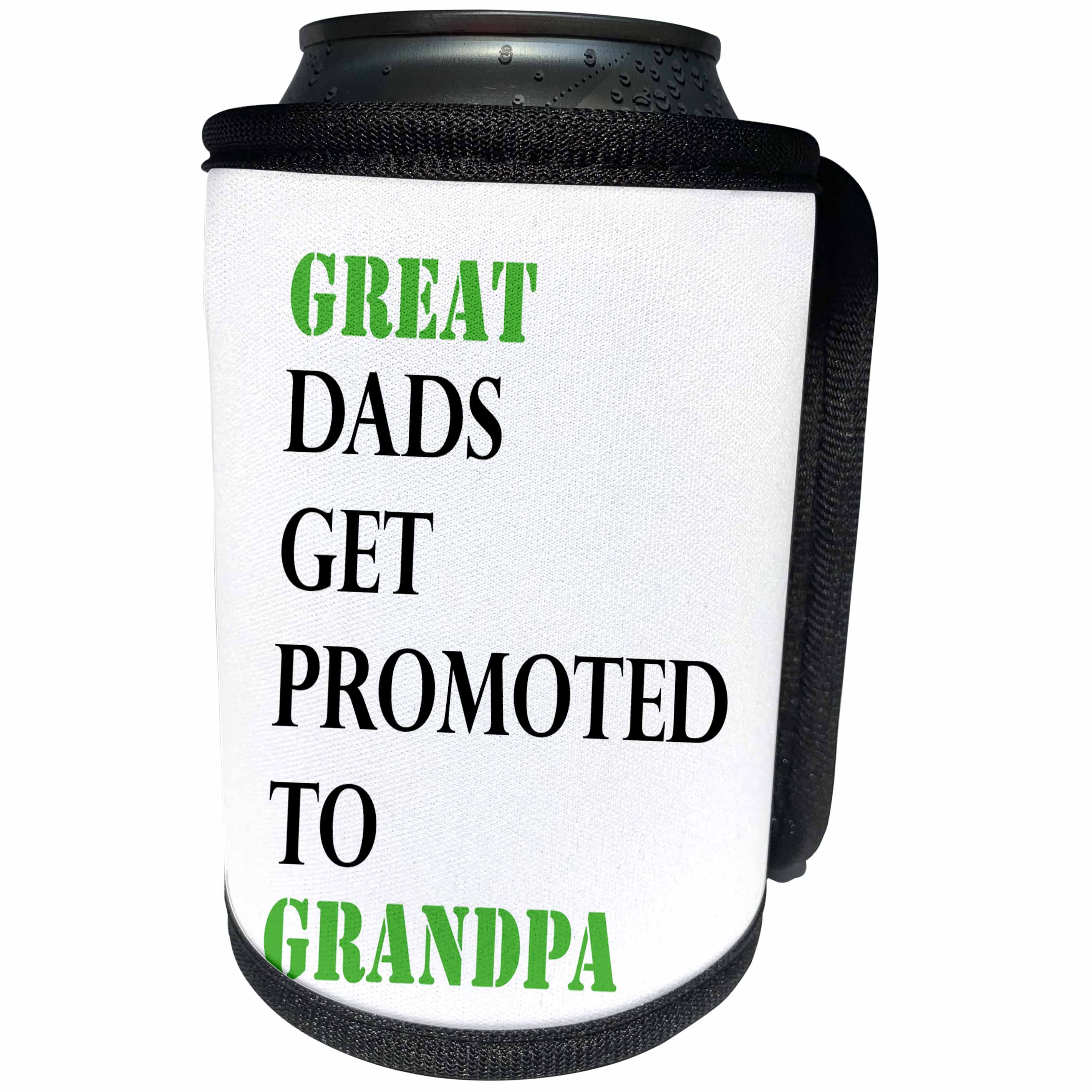 3dRose Tory Anne Collections Quotes - GREAT DADS GET PROMOTED TO GRANDPA - Can Cooler Bottle Wrap (cc_221399)