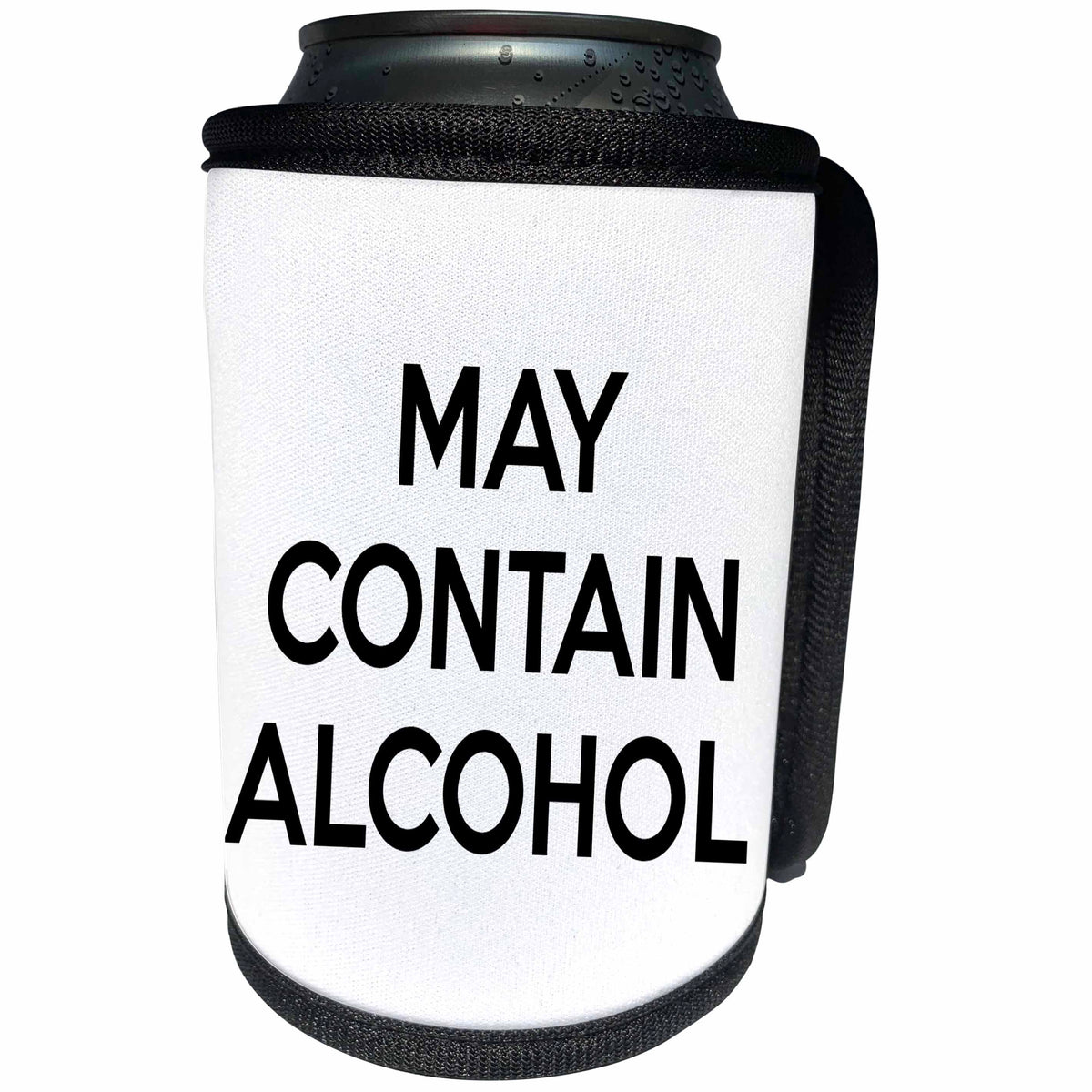 3dRose Tory Anne Collections Quotes - MAY CONTAIN ALCOHOL - Can Cooler Bottle Wrap (cc_221415)