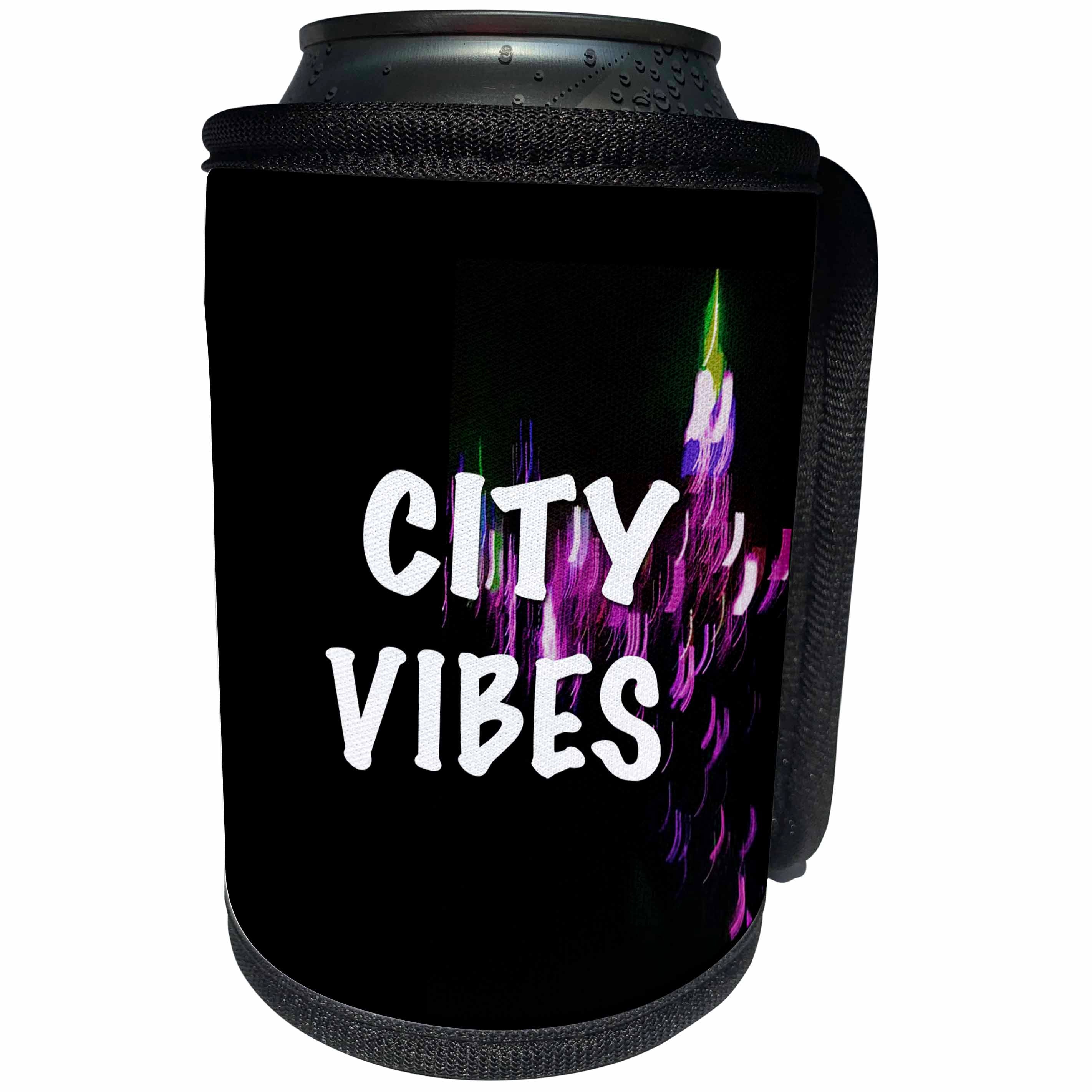 3dRose Tory Anne Collections Art - CITY VIBES BLURRY COLORFUL NYC BACKGROUND - Can Cooler Bottle Wrap (cc_221417)
