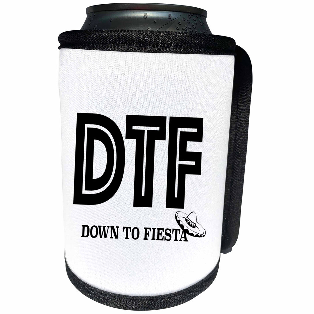 3dRose Tory Anne Collections Acronyms - DTF DOWN TO FIESTA - Can Cooler Bottle Wrap (cc_221432)