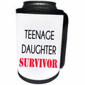 3dRose Tory Anne Collections Quotes - TEENAGE DAUGHTER SURVIVOR - Can Cooler Bottle Wrap (cc_221436)