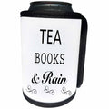 3dRose Tory Anne Collections Quotes - TEA, BOOKS AND RAIN - Can Cooler Bottle Wrap (cc_221438)