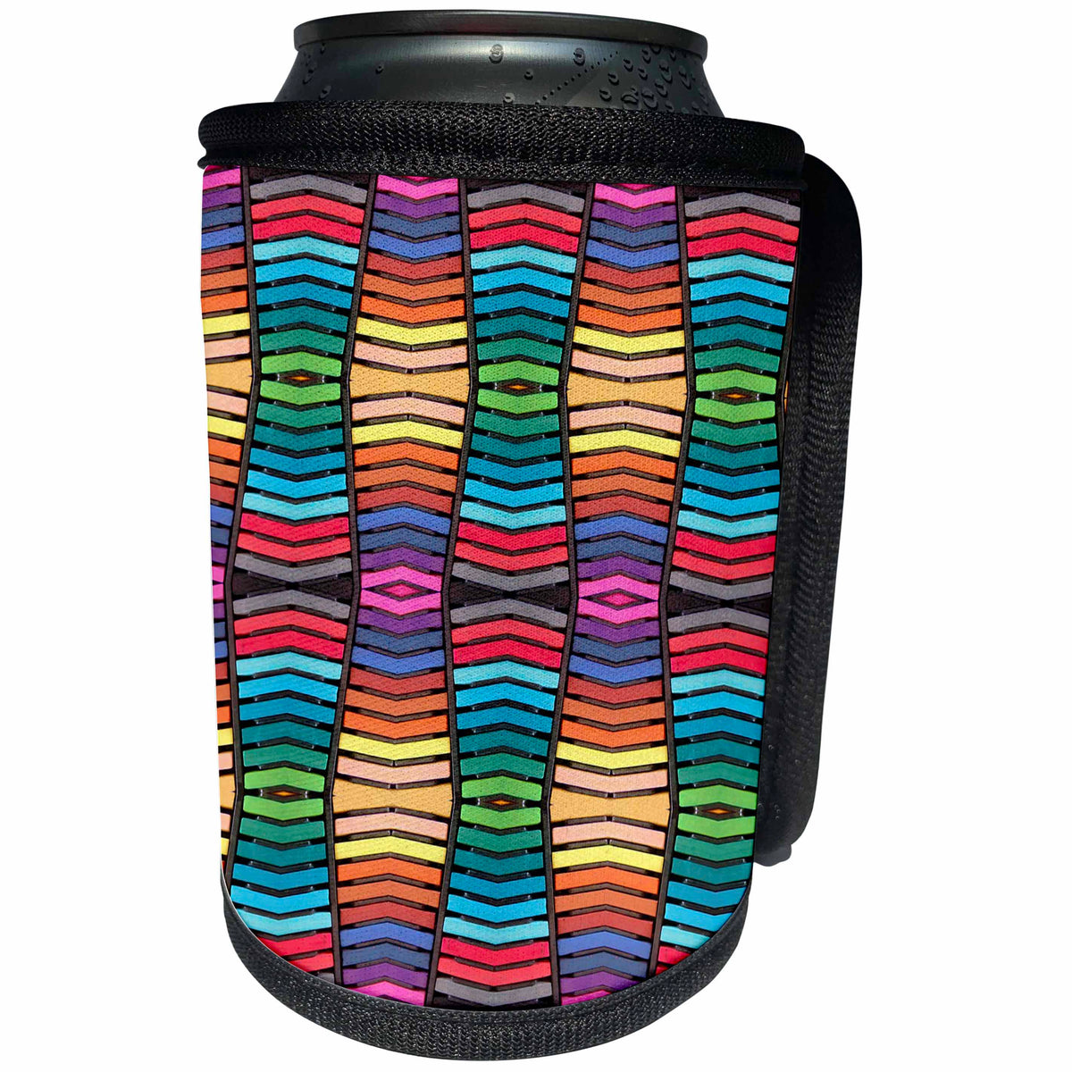 3dRose Florene Abstract Patterns - Color Me Artistic - Can Cooler Bottle Wrap (cc_22144)