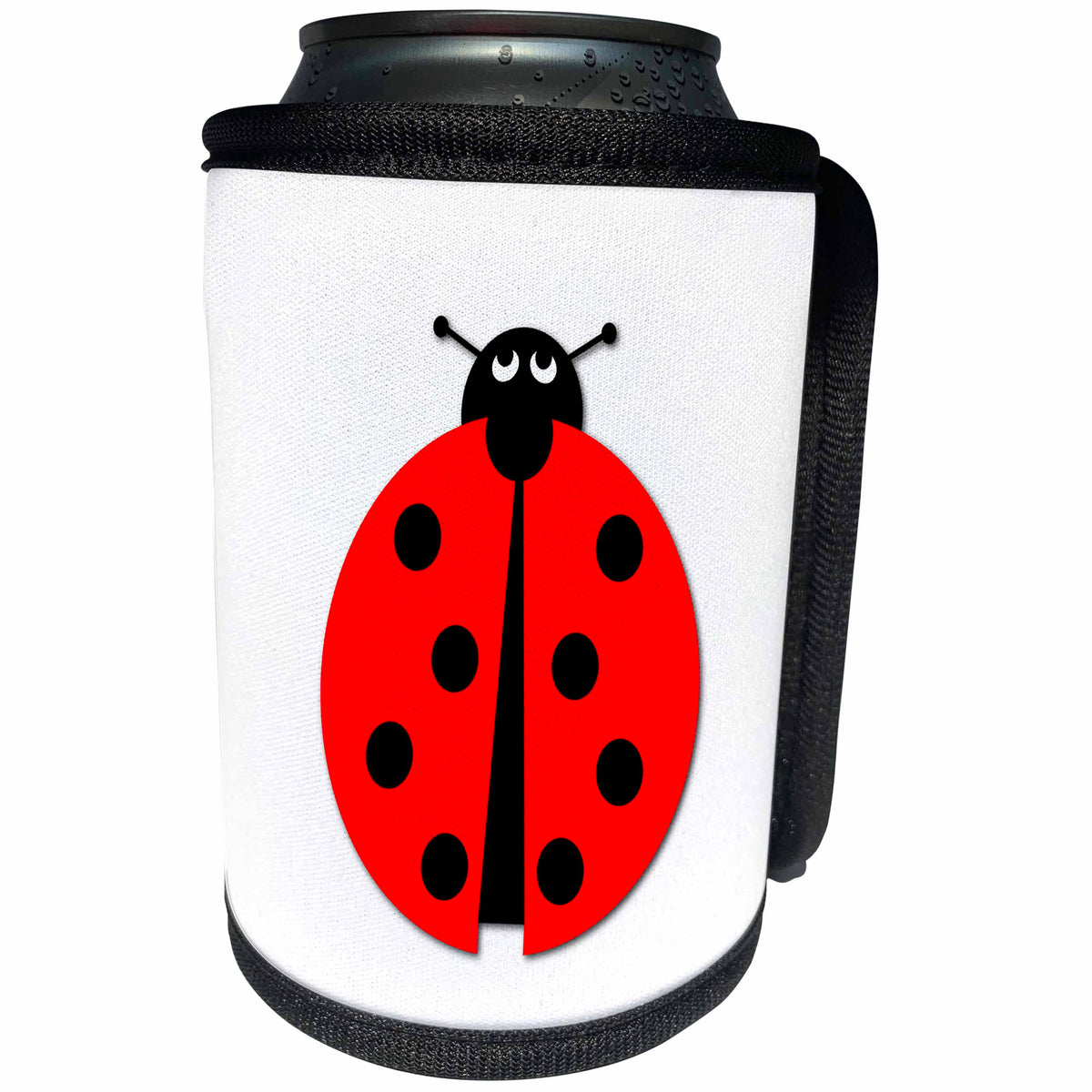 3dRose Henrik Lehnerer Designs - Animal - Ladybug illustration on white background. - Can Cooler Bottle Wrap (cc_221448)