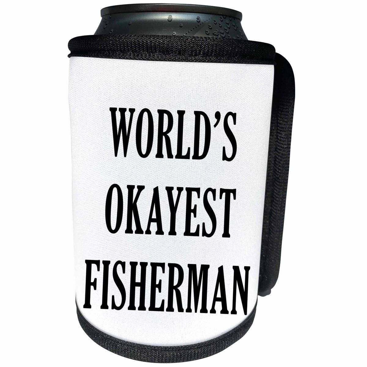 3dRose Tory Anne Collections Quotes - WORLDS OKAYEST FISHERMAN - Can Cooler Bottle Wrap (cc_222211)