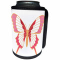3dRose Anne Marie Baugh - Butterflies - Cute Pink and Red Butterfly - Can Cooler Bottle Wrap (cc_222441)