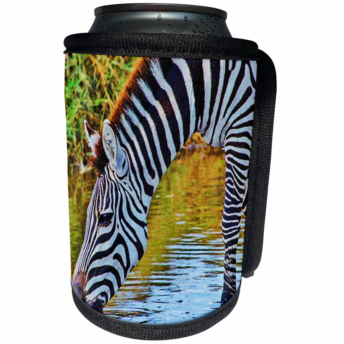 3dRose RinaPiro - Wild Animals - Zebra. African Wildlife. Zoo. Cool Image. - Can Cooler Bottle Wrap (cc_224455)