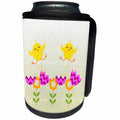 3dRose RinaPiro - Kids - Twins. Girls. Sisters. Chicks. Flowers. - Can Cooler Bottle Wrap (cc_224458)