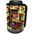 3dRose Beverly Turner Christmas Design - Teddy Bear Stocking to my Godson Stars - Can Cooler Bottle Wrap (cc_22446)
