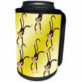 3dRose RinaPiro - Kids - Happy Monkeys. Yellow. Kids Décor. Cool print. - Can Cooler Bottle Wrap (cc_224463)