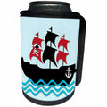 3dRose RinaPiro - Kids - Pirate boat. Kids décor. Blue. - Can Cooler Bottle Wrap (cc_224466)