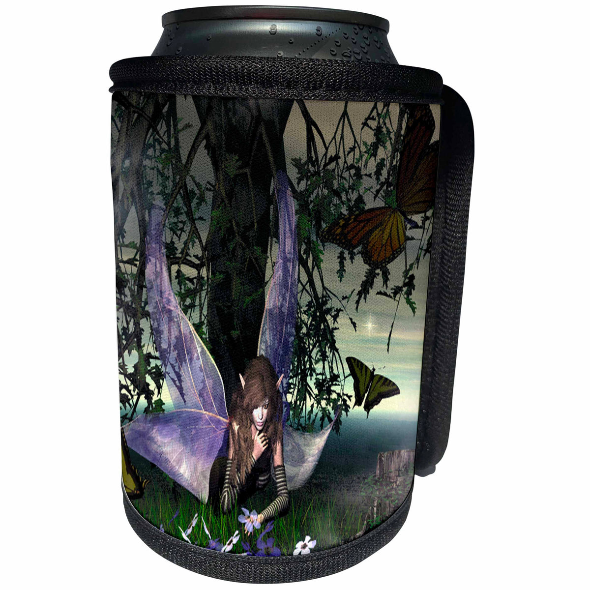 3dRose WhiteOak Art Designs Fairy Prints - Amazed A fairy that is amazed - Can Cooler Bottle Wrap (cc_22526)