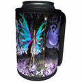 3dRose WhiteOak Art Designs Fairy Prints - Delighted A fairy with flowers - Can Cooler Bottle Wrap (cc_22527)