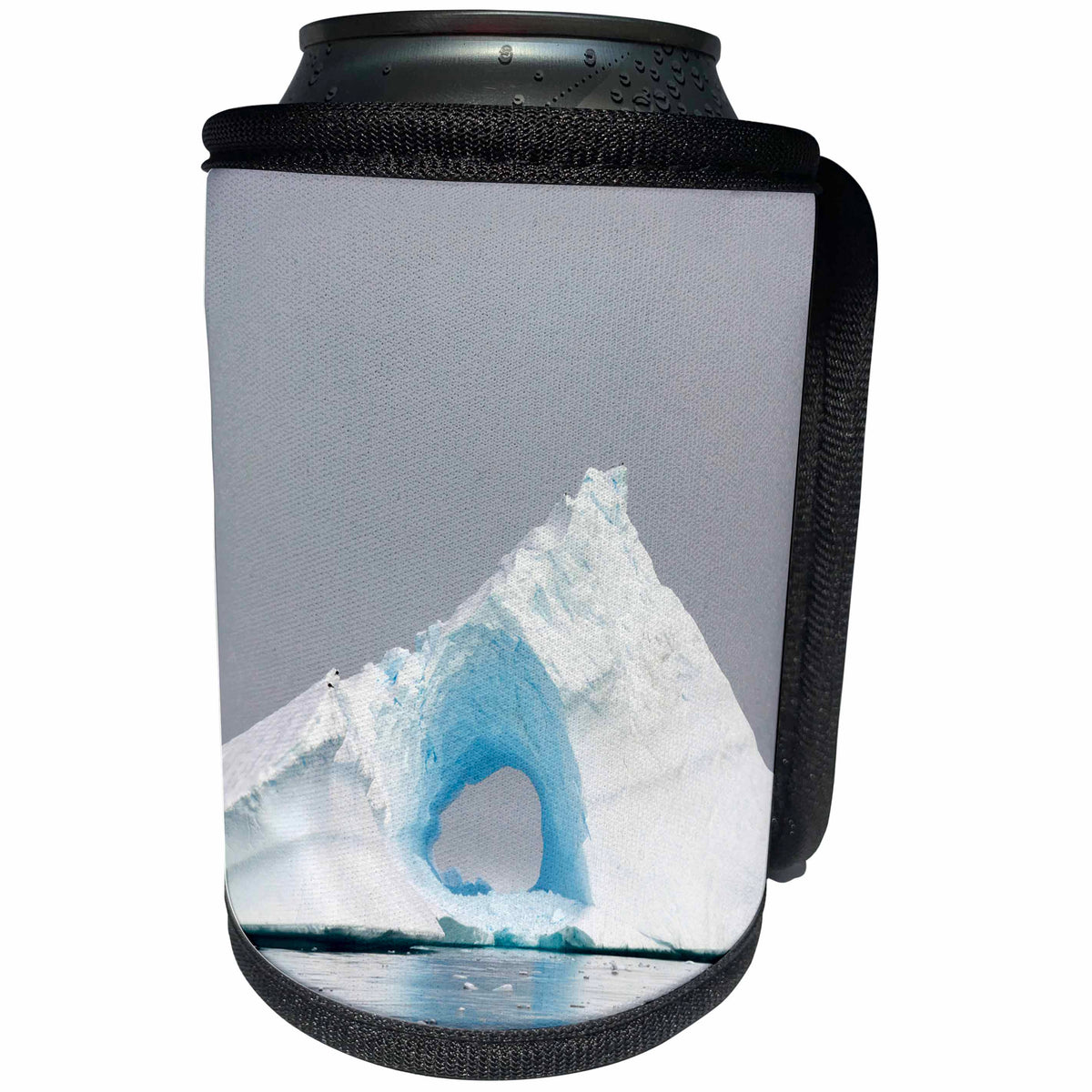 3dRose Danita Delimont - Icebergs - Antarctica. Charlotte Bay.Iceberg with a hole in the middle. - Can Cooler Bottle Wrap (cc_225274)