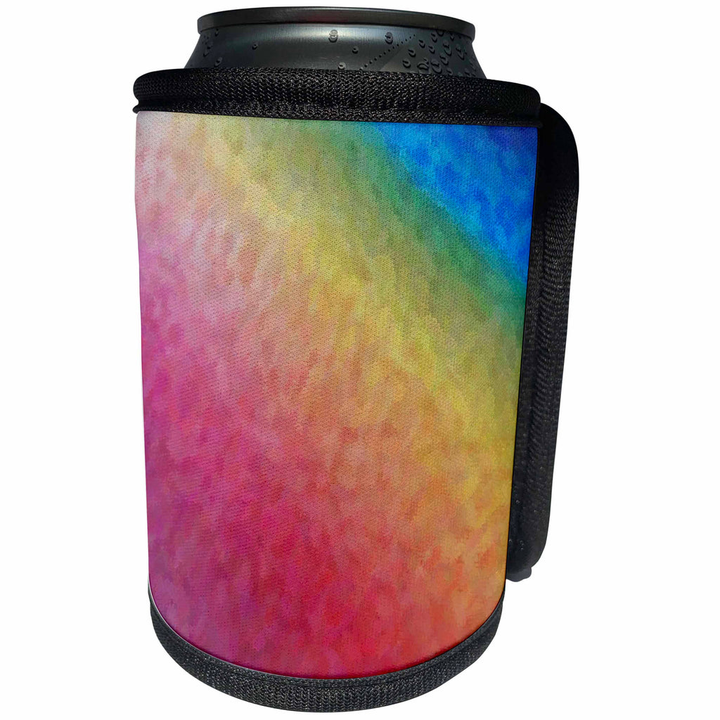 3dRose Florene Contemporary - Rainbow Ice - Can Cooler Bottle Wrap (cc_22634)