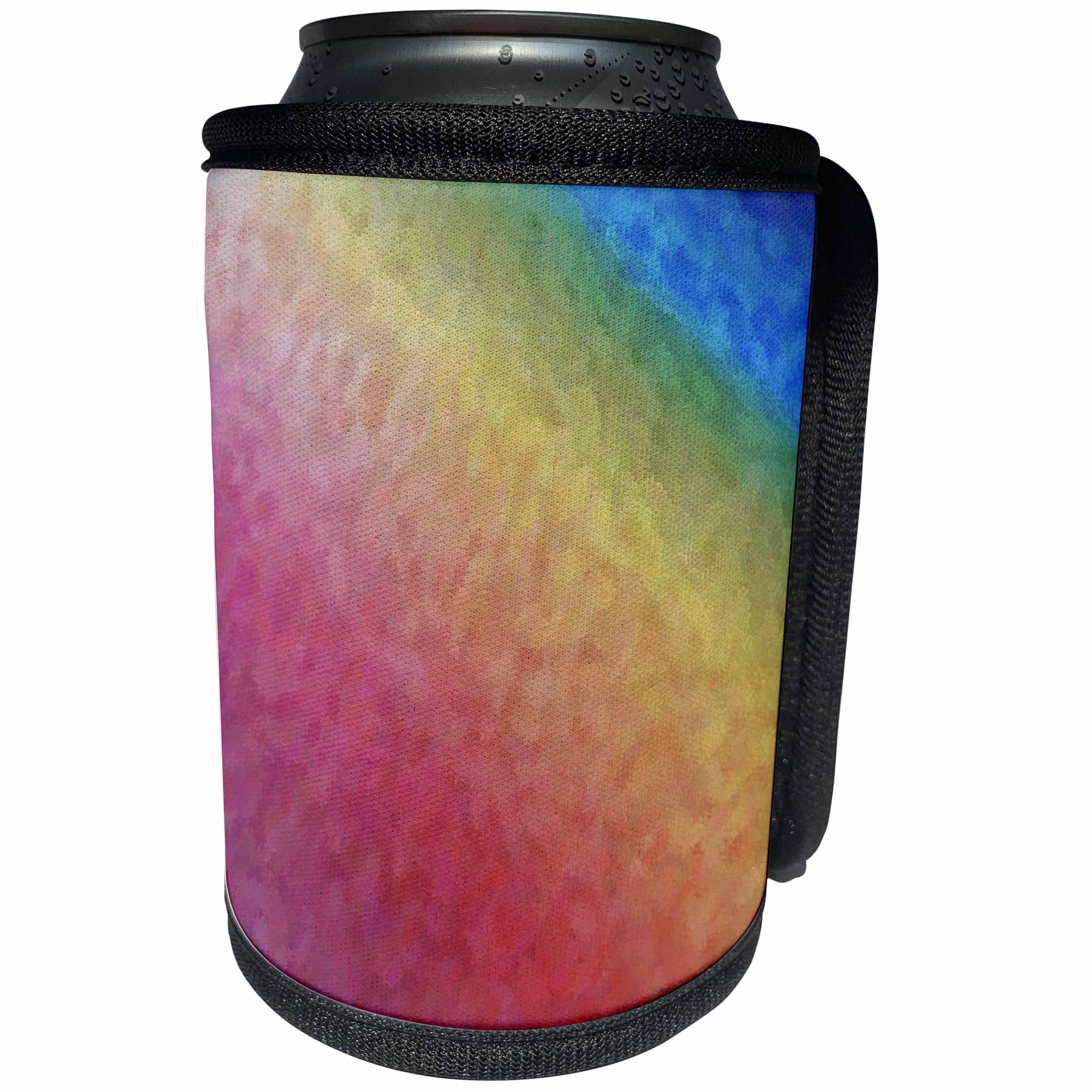 3dRose Florene Contemporary - Rainbow Ice - Can Cooler Bottle Wrap (cc_22634)