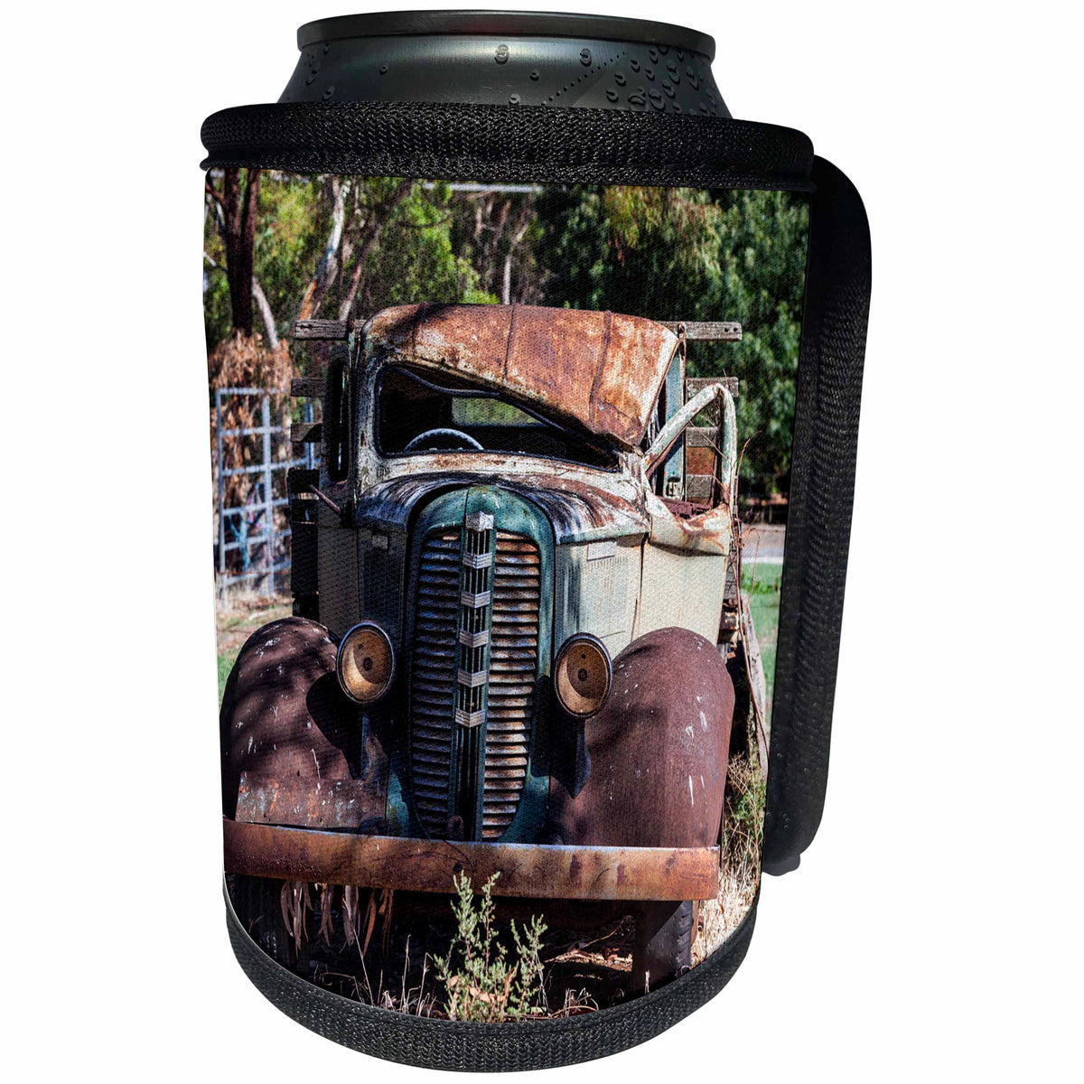 3dRose Danita Delimont - Australia - Australia, Farrell Flat, old truck - Can Cooler Bottle Wrap (cc_226340)