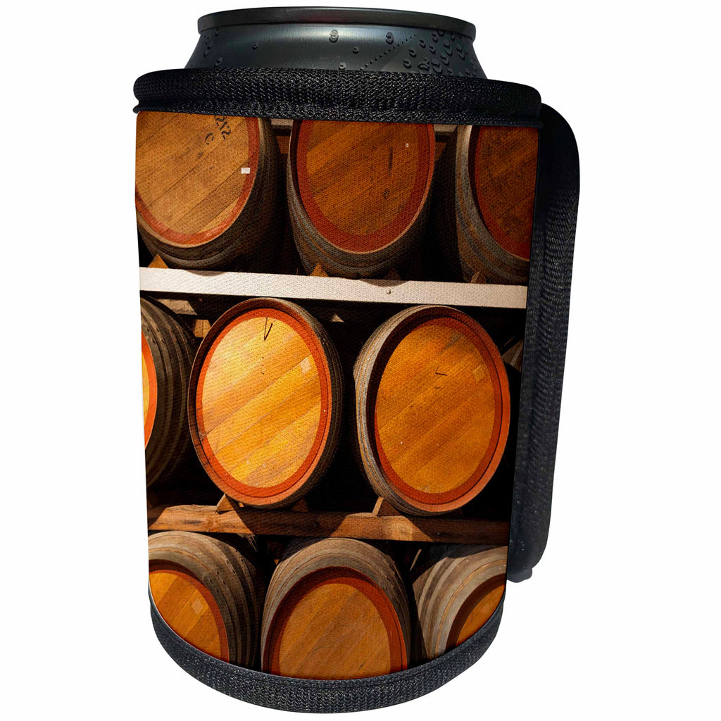 3dRose Danita Delimont - Australia - Australia, McLaren Vale Wine Region, wine barrels - Can Cooler Bottle Wrap (cc_226344)