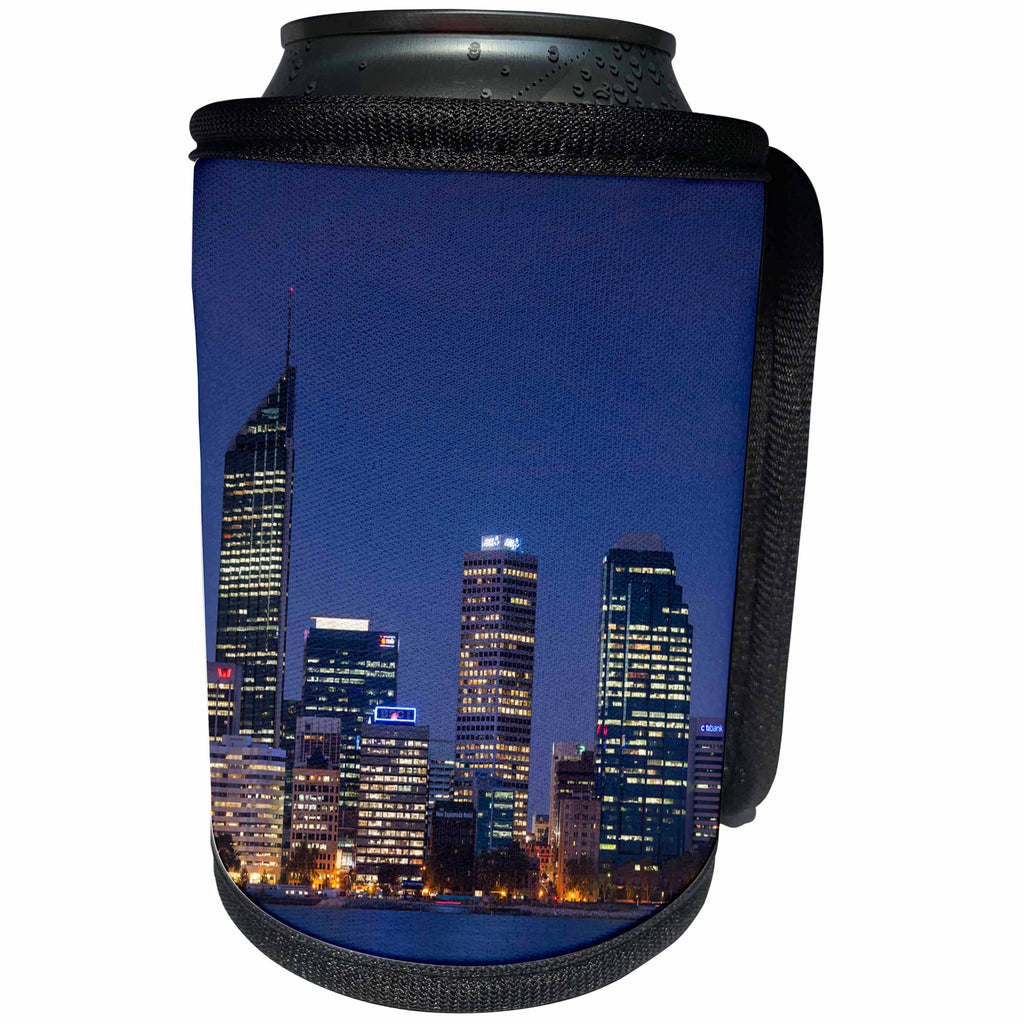 3dRose Danita Delimont - Australia - Australia, Perth, city skyline from Swan River, dusk - Can Cooler Bottle Wrap (cc_226391)