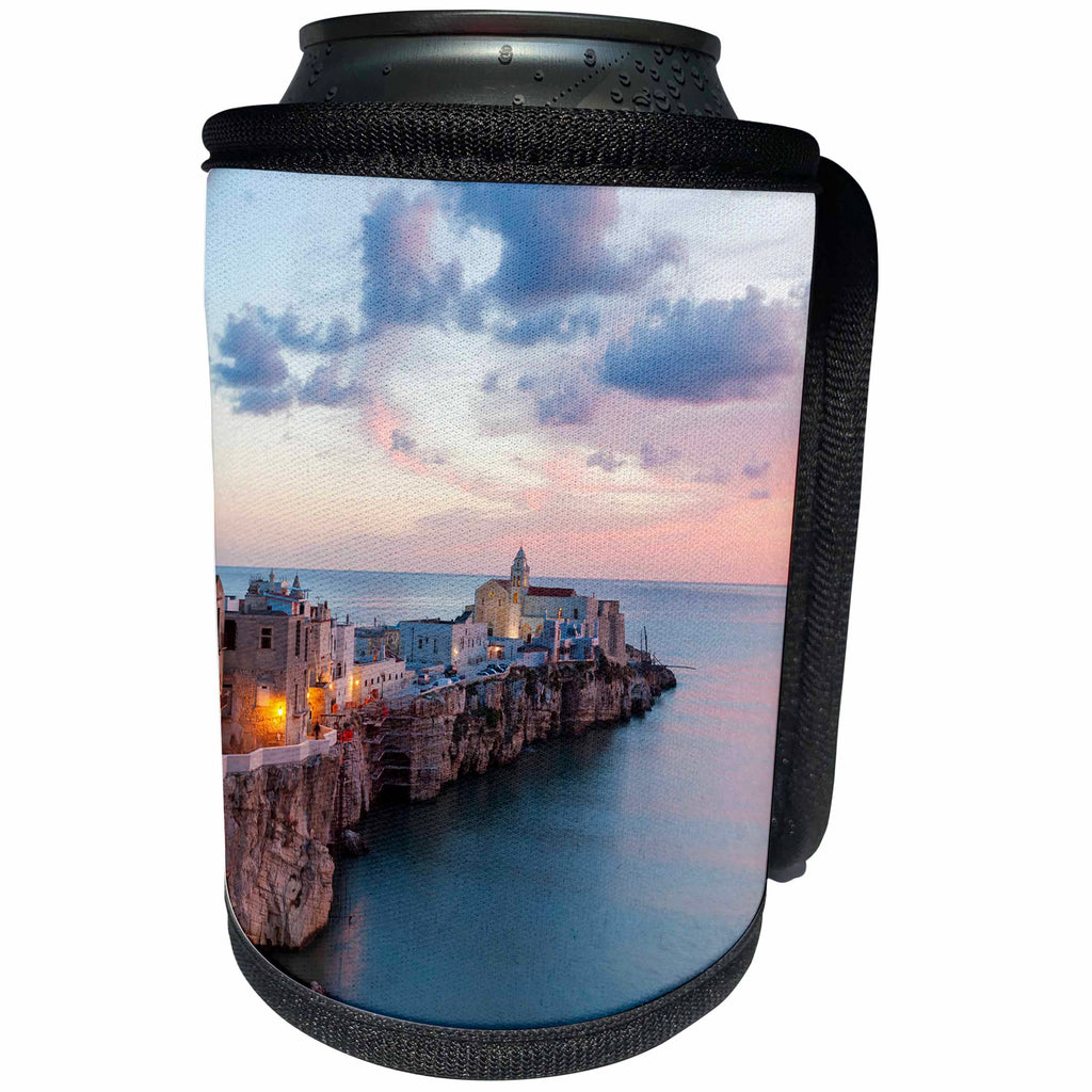 3dRose Danita Delimont - Italy - Coastal village of Peschici, Promontorio del Gargano, Puglia, Italy. - Can Cooler Bottle Wrap (cc_227666)
