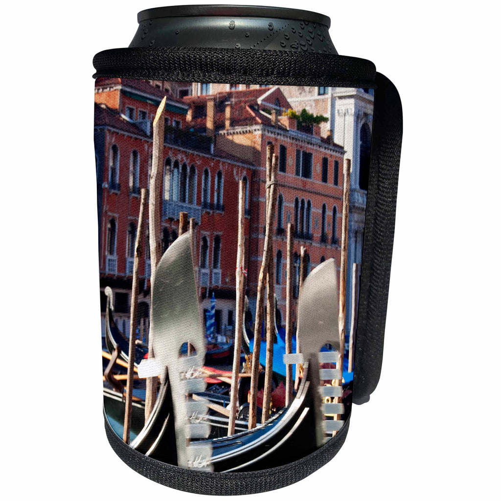 3dRose Danita Delimont - Italy - Gondolas on Grand Canal, Venice, Italy - Can Cooler Bottle Wrap (cc_227673)