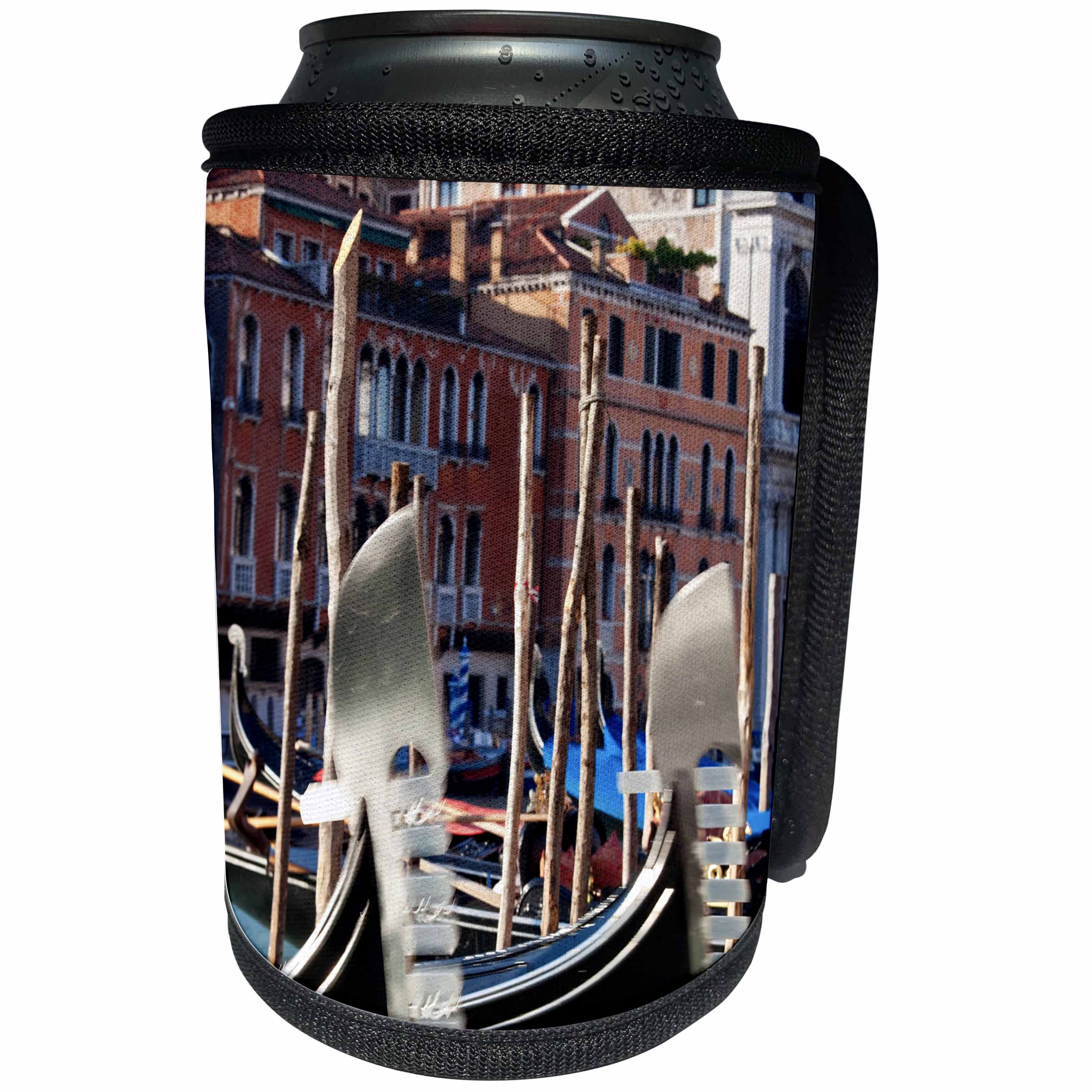 3dRose Danita Delimont - Italy - Gondolas on Grand Canal, Venice, Italy - Can Cooler Bottle Wrap (cc_227673)