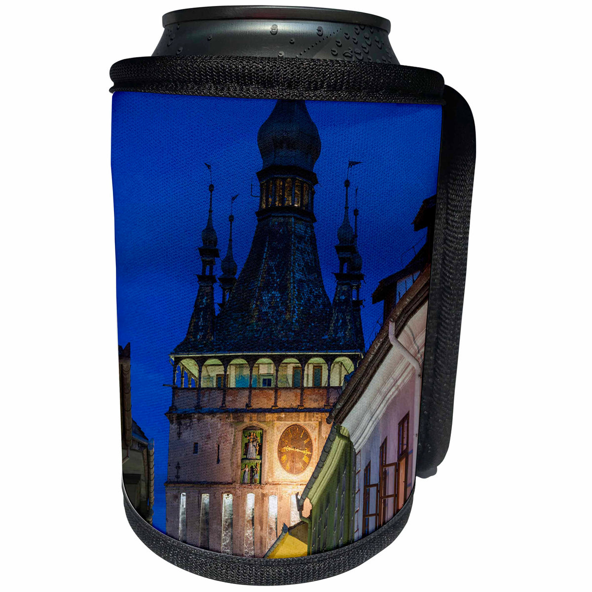 3dRose Danita Delimont - Clock Tower - Romania, Transylvania, Sighisoara, clock tower, built in 1280 - Can Cooler Bottle Wrap (cc_227879)