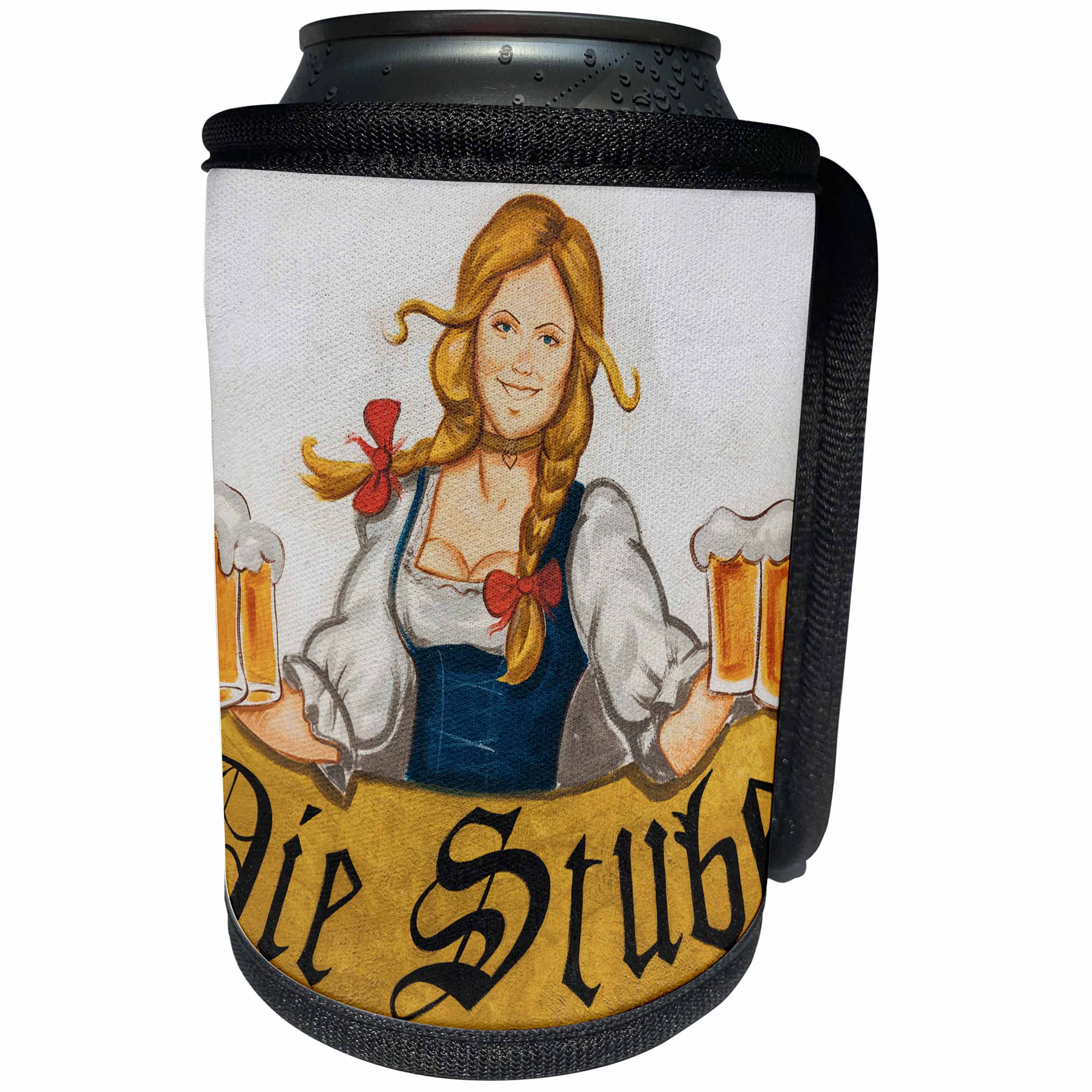3dRose Danita Delimont - Signs - Romania, Transylvania, Brasov, sign for Die Stube, German style pub - Can Cooler Bottle Wrap (cc_227881)