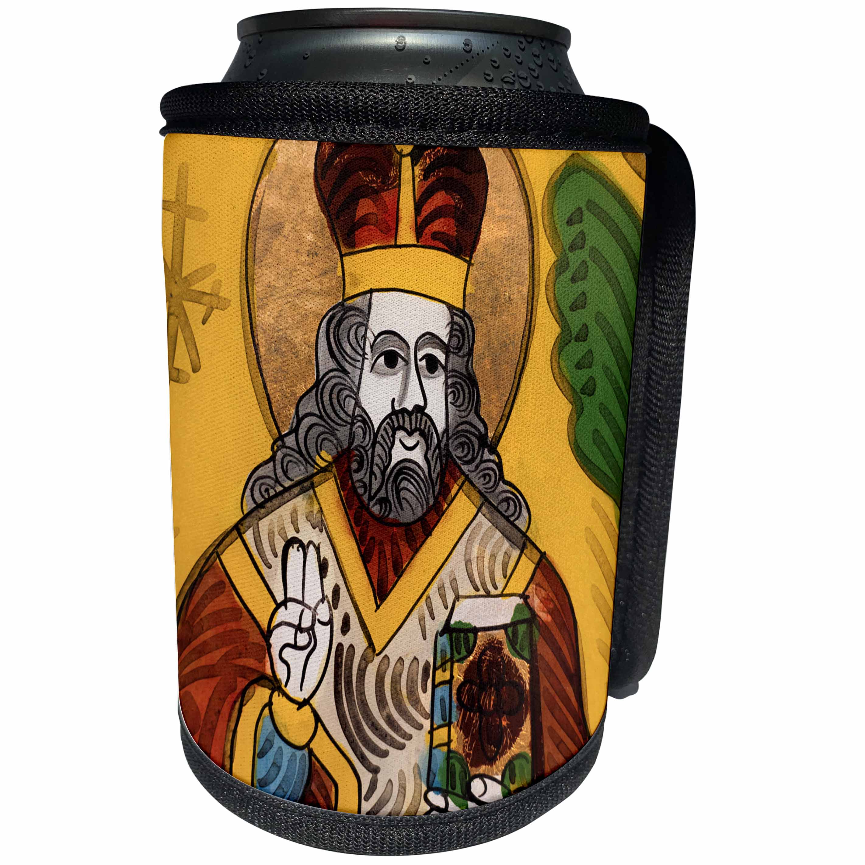 3dRose Danita Delimont - Religion - Romania, Transylvania, Sibiel, glass icon detail - Can Cooler Bottle Wrap (cc_227896)