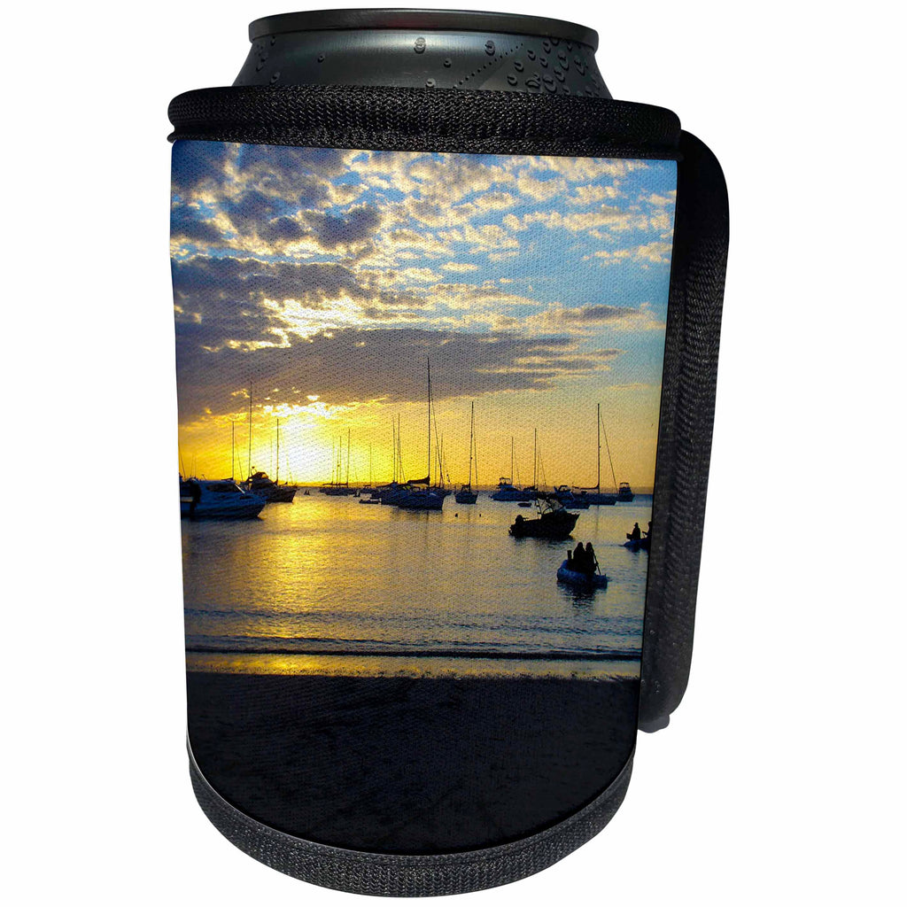 3dRose Albom Design Sunsets - Sunset at Anchor Kawau Island New Zealand - Can Cooler Bottle Wrap (cc_22790)
