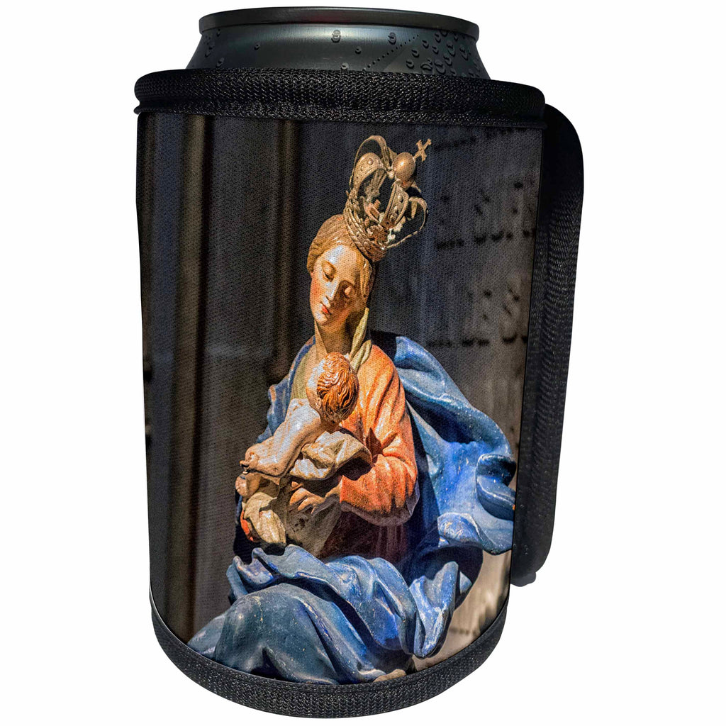 3dRose Danita Delimont - Religion - Spain, Salamanca, statue of Madonna and child - Can Cooler Bottle Wrap (cc_227929)